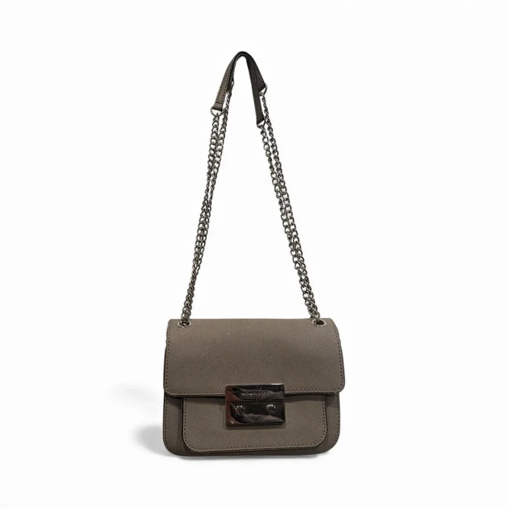 Michael Kors 30H3SOPF1L Sloan Specchio Shoulder Bag Flap Purse in Pearl Grey
